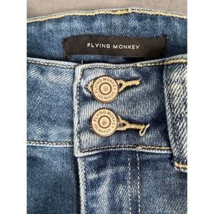 Flying Monkey Mid Rise Skinny Distressed Denim Jeans Sz 27 Boho Grunge Women's